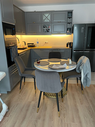 Стул на металлокаркасе Seda 1 green / gold / black фото покупателя 78