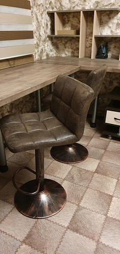 Барный стул Paskal коричневый / черный фото покупателя 4