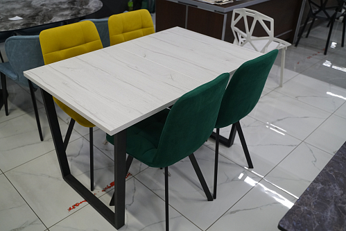 Стол Лота Лофт 140 25 мм черный матовый / бетон из шоурума 1