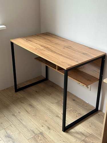 Письменный стол Клер Лофт дуб делано темный / черный матовый фото покупателя 22