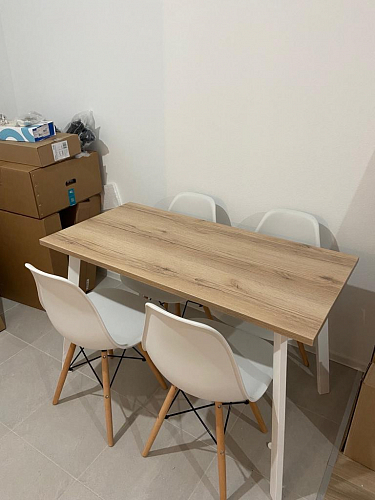 Стол Тринити Лофт 120 32 мм бетон / черный матовый фото покупателя 456