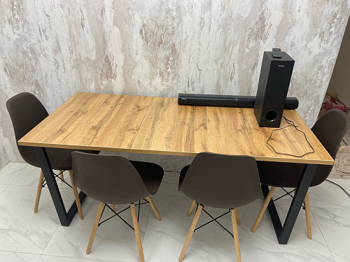 Деревянный стол Лота Лофт 120x75 дуб крафт табачный / черный матовый фото покупателя 132