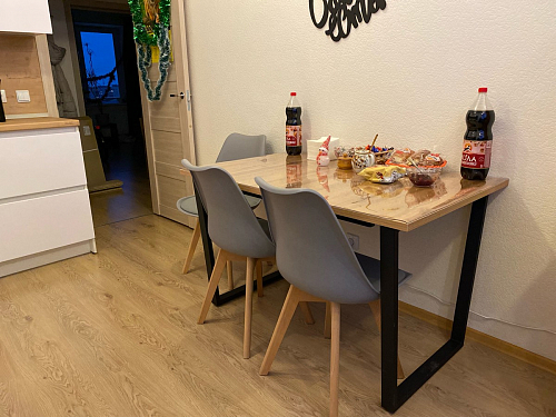 Стол Лота Лофт 120 25 мм дуб делано темный / черный матовый фото покупателя 33