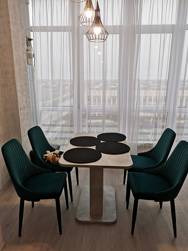 Стул на металлокаркасе Kora green / black фото покупателя 105