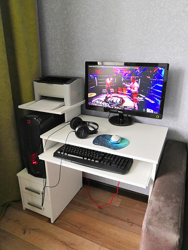 Стол компьютерный Джаз-24 правый венге фото покупателя 35