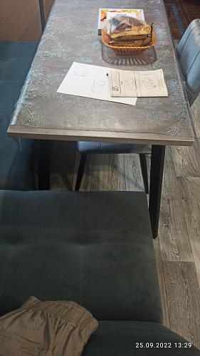 Стол Тринити Лофт 120 32 мм дуб галифакс табако / черный матовый фото покупателя 432