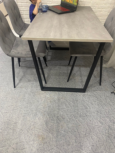 Деревянный стол Лота Лофт 140х80 черный матовый / бетон светлый фото покупателя 777