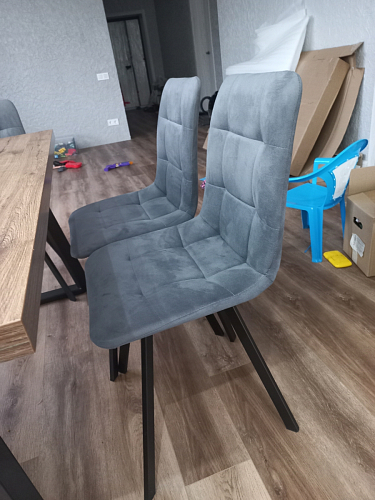 Стул на металлокаркасе Чилли К светло-серый велюр / черный каркас фото покупателя 1032