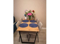 Стол Лота Лофт 140 25 мм юта / белый матовый фото покупателя 1