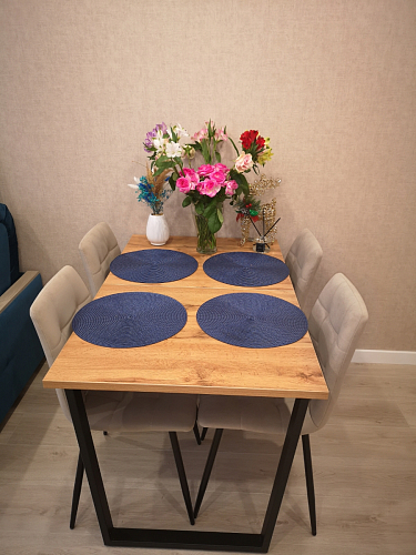 Деревянный стол Лота Лофт 120х75 белый матовый / дуб крафт золотой фото покупателя 1