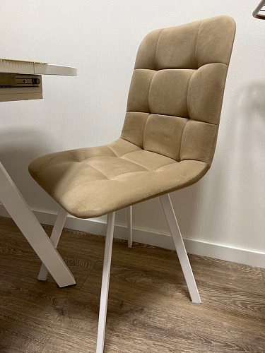 Стул на металлокаркасе Чилли синяя ткань / белый фото покупателя 355