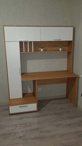 Письменный стол Лайт 03.243 дуб золотой (craft) / белый премиум фото покупателя 59