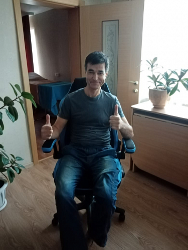 Компьютерное кресло Plast черный / голубой фото покупателя 2