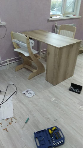 Письменный стол Битти Лофт 116х60х75 дуб делано светлый / белый матовый фото покупателя 13