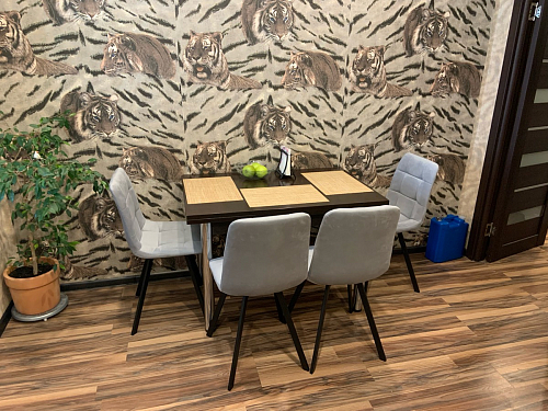 Стул на металлокаркасе Чилли К светло-серый велюр / черный каркас фото покупателя 735