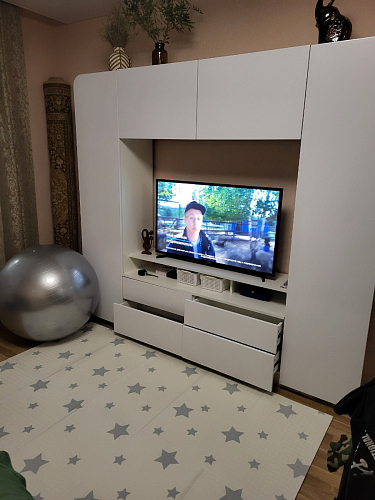 Готовая гостиная Румба белый / белый глянец  - Уцененный экземпляр фото покупателя 120