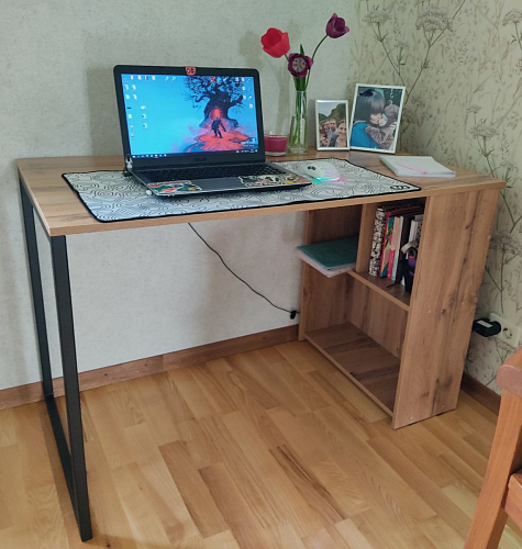 Письменный стол Фред Лофт дуб делано светлый / белый матовый фото покупателя 4