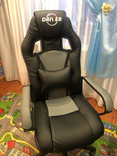 Компьютерное кресло Driver/Драйвер кожзам черный / серый фото покупателя 68