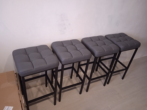 Барный стул Лофт микровелюр катания блэк / черный матовый фото покупателя 326