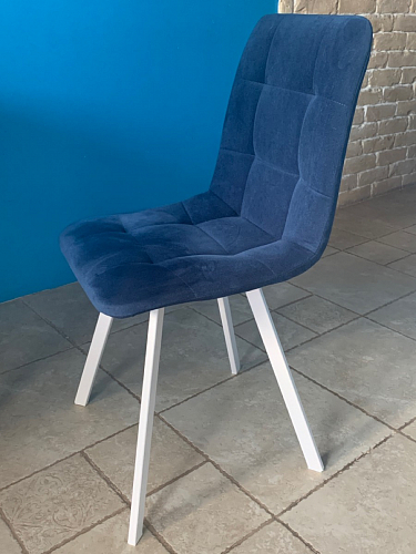 Стул на металлокаркасе Чилли синяя ткань / белый фото покупателя 823