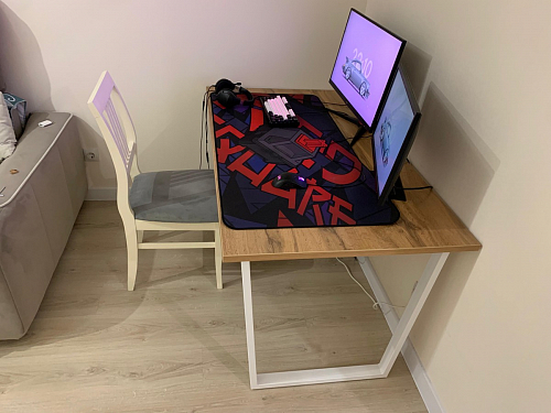 Деревянный стол Лота Лофт 140х80 черный матовый / бетон светлый фото покупателя 480