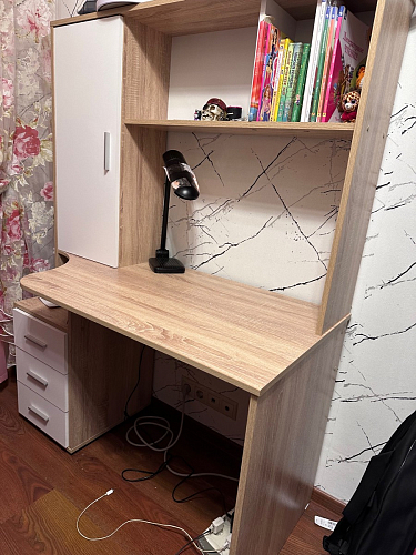 Стол компьютерный КСТ-16 бетон / белый фото покупателя 115