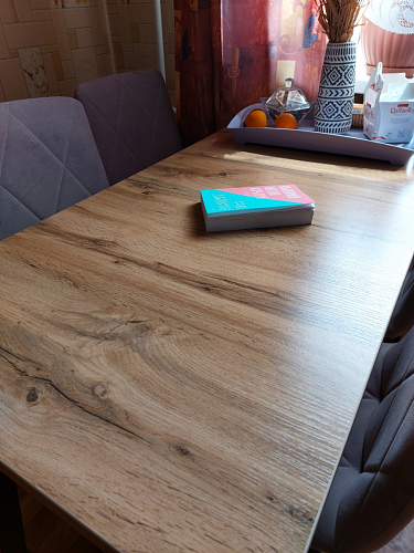 Стол Тринити Лофт 120 32 мм дуб галифакс табако / черный матовый фото покупателя 288