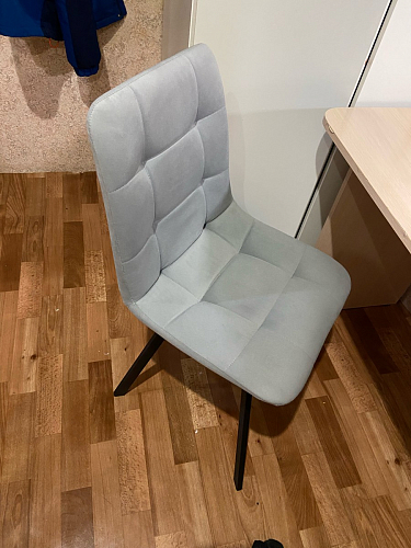 Стул на металлокаркасе Чилли К светло-серый велюр / черный каркас фото покупателя 1266