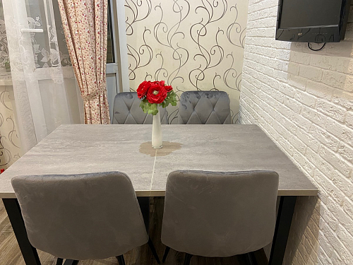 Деревянный стол Лота Лофт 120х75 белый матовый / дуб крафт золотой фото покупателя 28