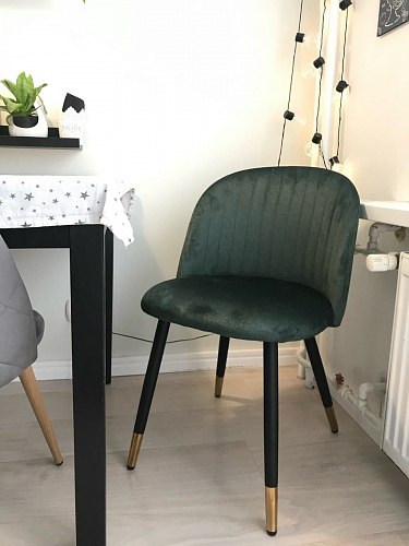 Стул на металлокаркасе Gabi 1 light purple / black / gold фото покупателя 71