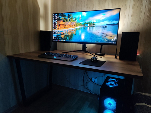 Стол Лота Лофт 140 25 мм черный матовый / бетон фото покупателя 796