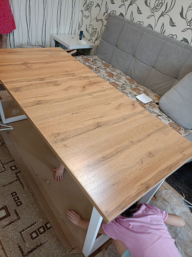 Деревянный стол Лота Лофт 140х80 черный матовый / бетон светлый фото покупателя 368