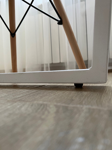 Деревянный стол Барон О 160 х 90 белая пленка шагрень / черный фото покупателя 6