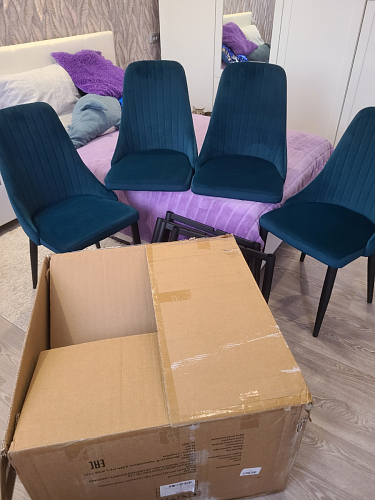 Стул на металлокаркасе Kora light purple / black фото покупателя 342