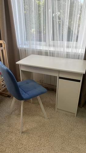 Стул на металлокаркасе Чилли К светло-серый велюр / черный каркас фото покупателя 257