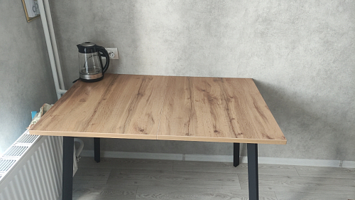 Стол раскладной Колон Лофт 120 32 мм дуб галифакс табако / черный матовый фото покупателя 50