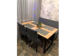 Деревянный стол Лота Лофт 120(160)х75 черный матовый / бетон светлый фото покупателя 494