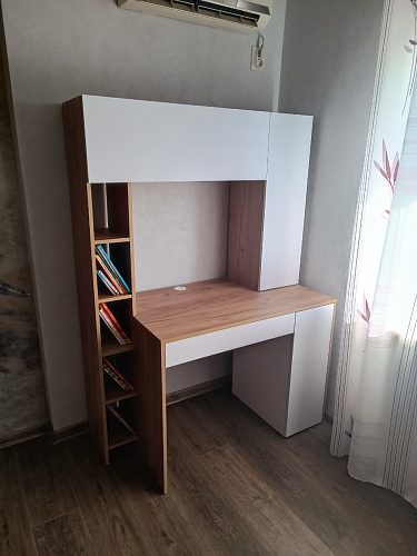 Письменный стол Комфорт 12.71 дуб золотой craft / белая аляска фото покупателя 85