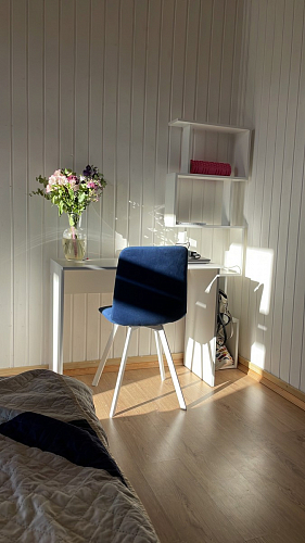 Стул на металлокаркасе Чилли К светло-серый велюр / черный каркас фото покупателя 888