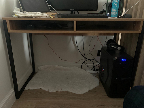 Письменный стол Леон Лофт черный матовый / дуб вотан фото покупателя 139