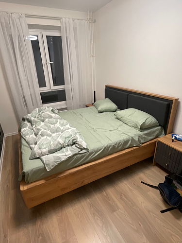 Двуспальная кровать Клауд 160х200 парящая дуб крафт золотой / антрацит фото покупателя 285