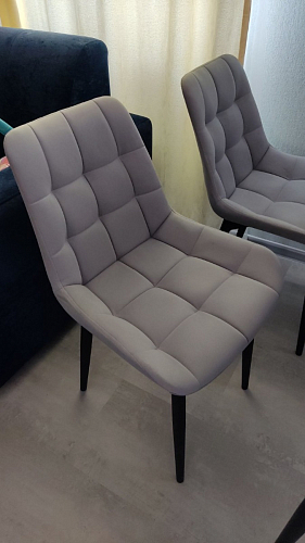 Стул на металлокаркасе Челси морская волна / черный фото покупателя 140