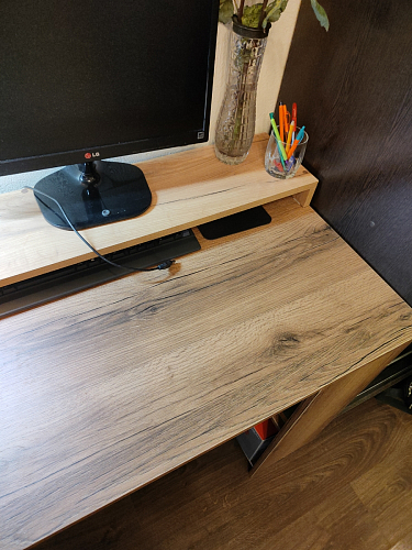 Письменный стол Битти Лофт 116х60х75 дуб вотан / белый матовый фото покупателя 37