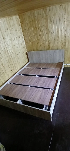 Полутораспальная кровать Адайн КР-140 140х200 дуб крафт серый / дуб крафт серый фото покупателя 1