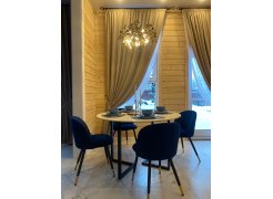 Стул на металлокаркасе Gabi 1 бежевый / черный с серебряными наконечниками фото покупателя 18