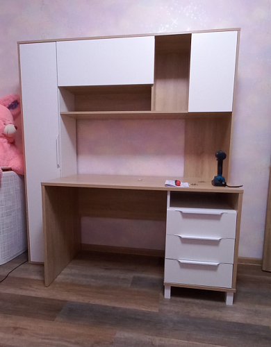 Компьютерный стол Комфорт 12.95 N дуб сонома / сатин фото покупателя 19