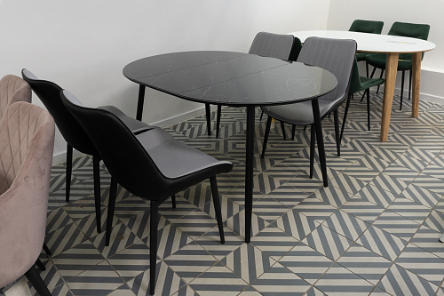 Стеклянный стол Кловис кианит / белый из шоурума 6