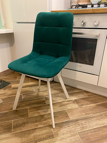 Стул на металлокаркасе Чилли синяя ткань / белый фото покупателя 922