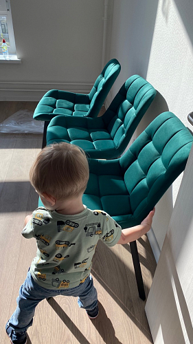 Стул на металлокаркасе Челси К крутящийся бирюзовый / черный фото покупателя 42