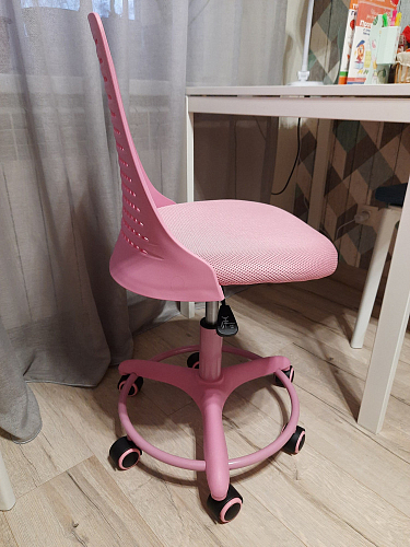 Компьютерное кресло Kiddy/Кидди розовое ткань (сетка) фото покупателя 19
